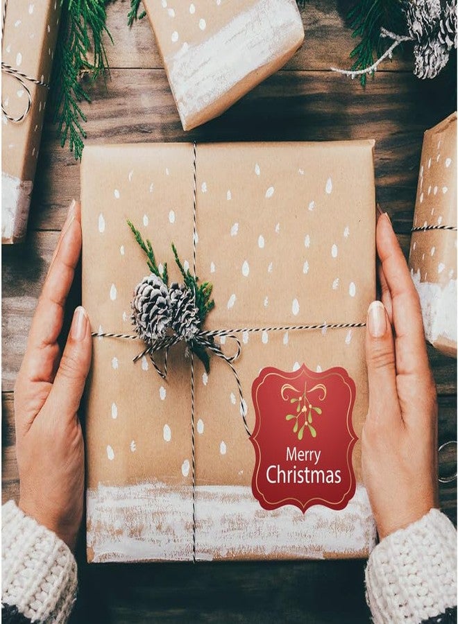 D2C Merry Christmas Gift Wrap Stickers - 5 Festive Designs, Self-Adhesive, Peel & Stick Labels for Gift Wrapping, Cards, Secret Santa (2x2 inch, Pack of 35) - Image 4